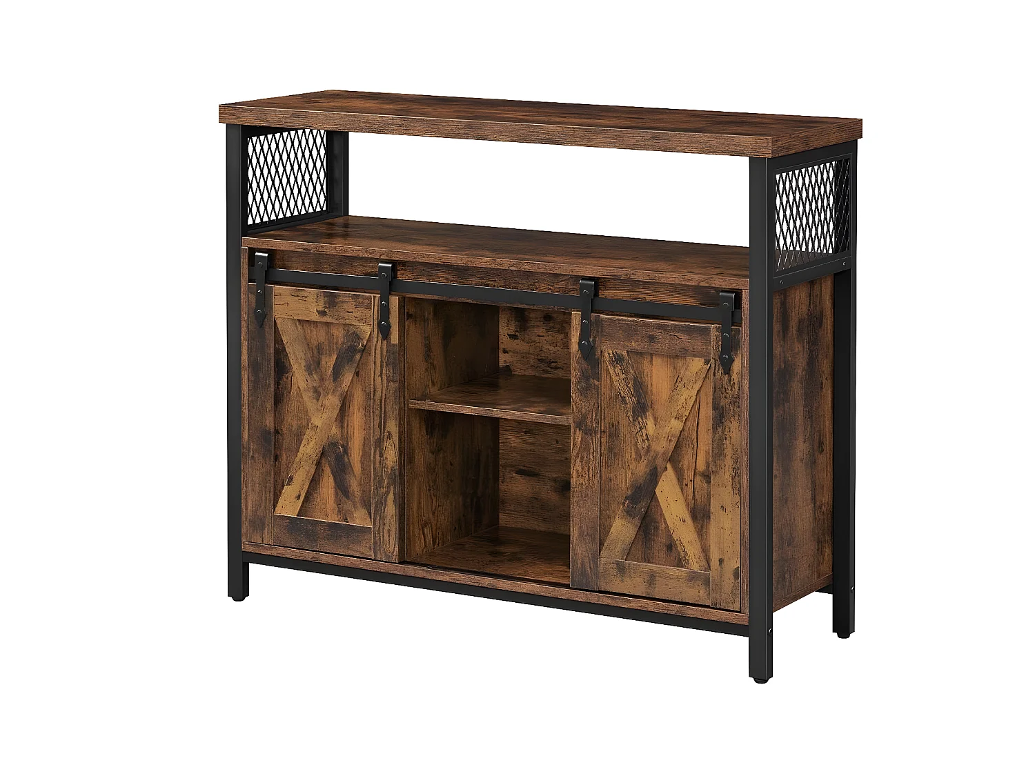 Buffet Style Industriel avec Portes Coulissantes - L100 cm