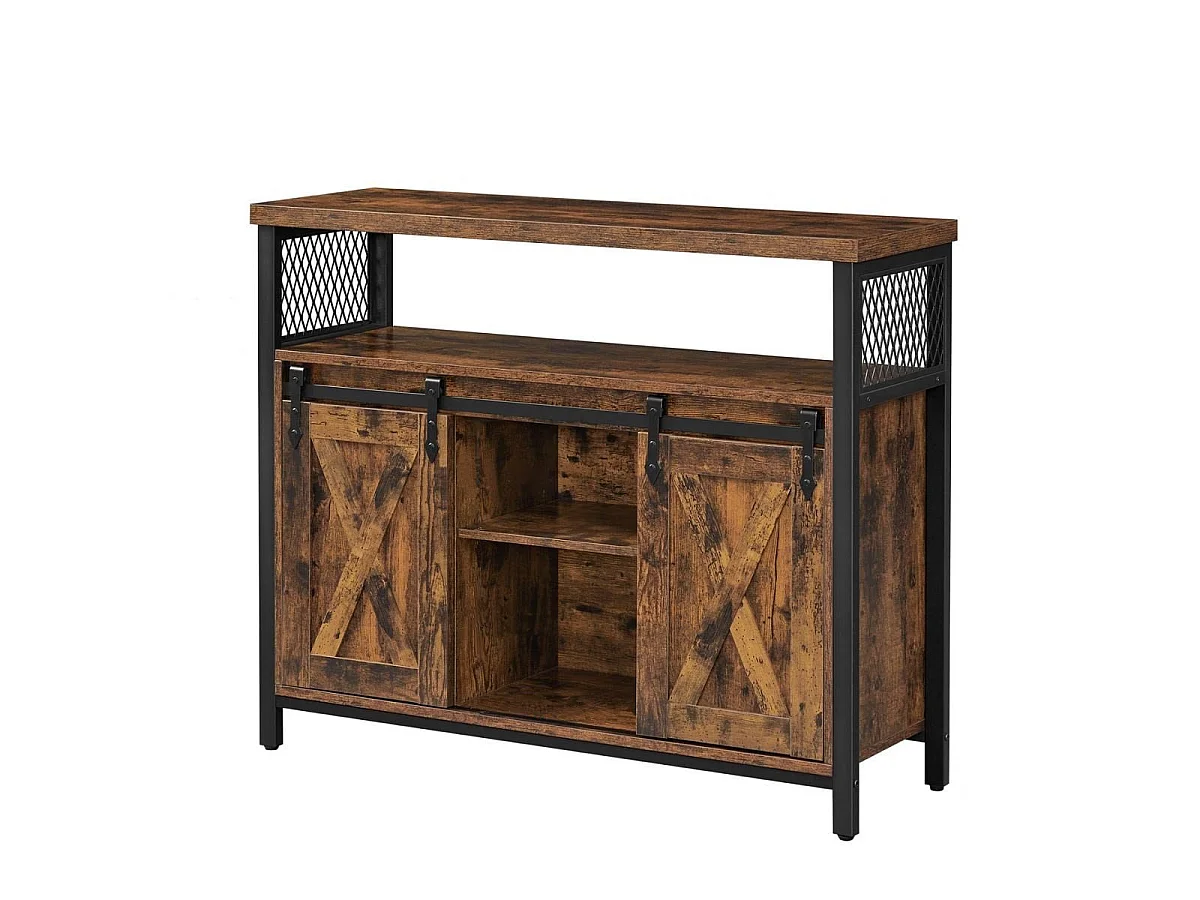 Buffet Style Industriel avec Portes Coulissantes - L100 cm