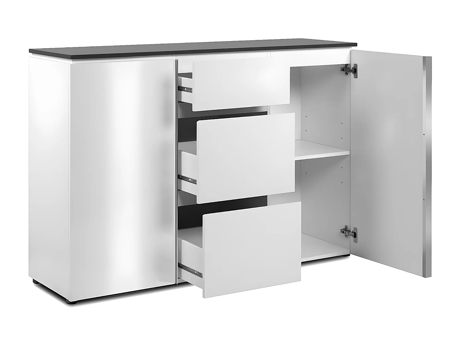 Buffet avec 2 portes et 3 tiroirs L133 cm - BREST