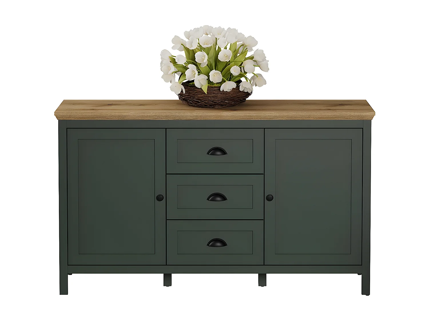 Buffet bas 2 portes et 3 tiroirs L146 cm - Stanton