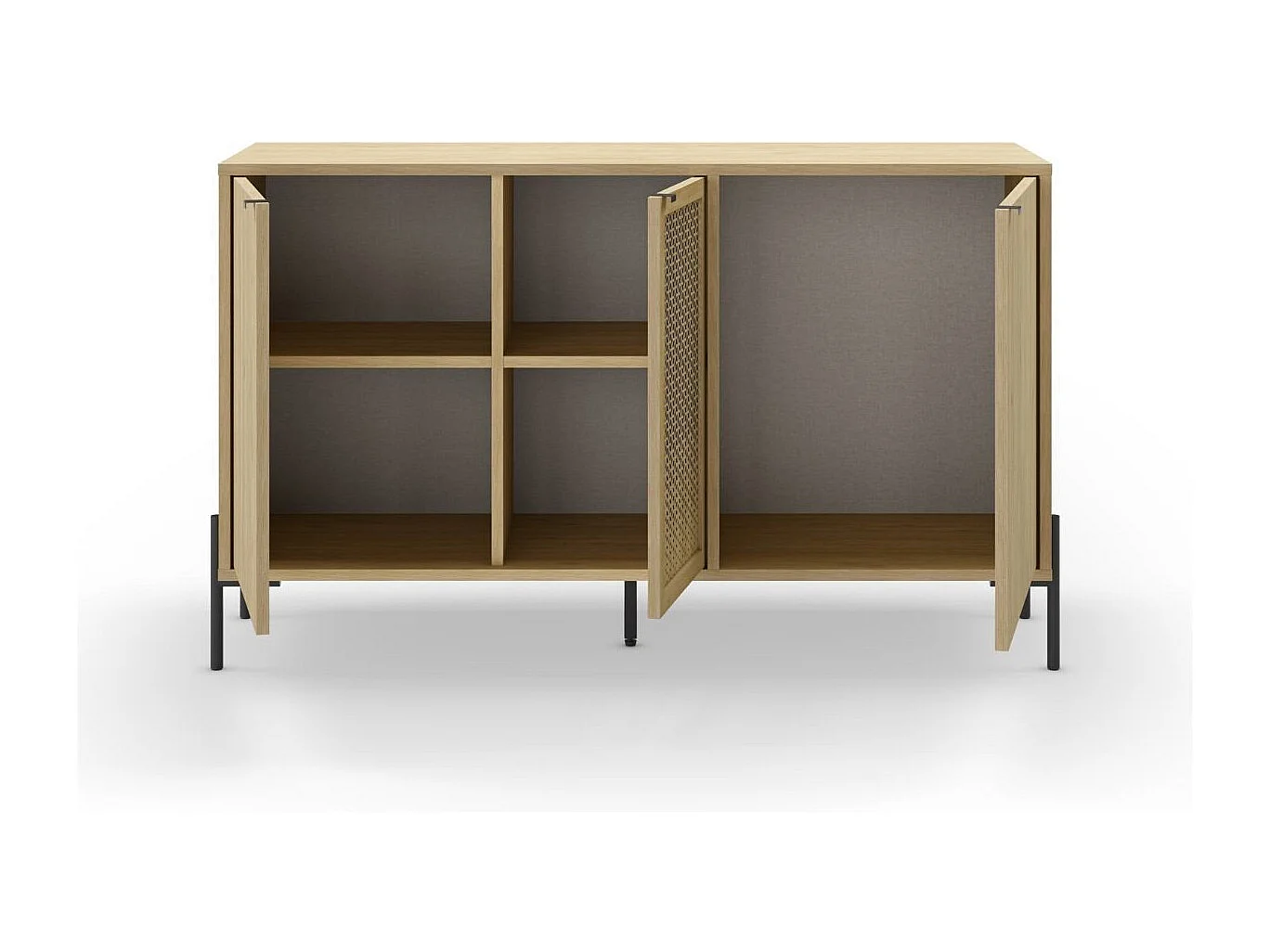 Buffet 3 Portes et Pieds en Métal L120 cm - Inca