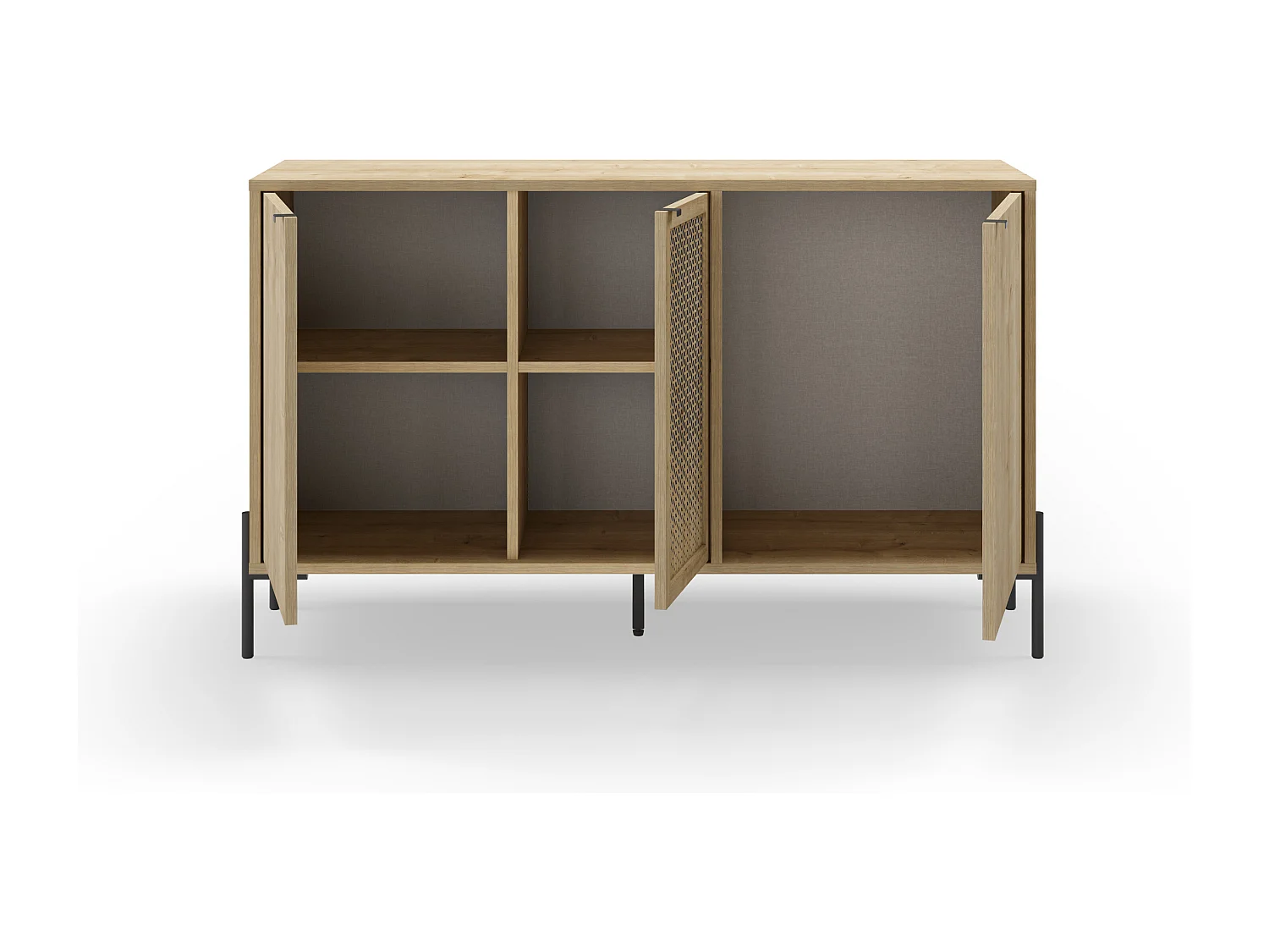 Buffet 3 Türen und Metallfüße L120 cm - Inca