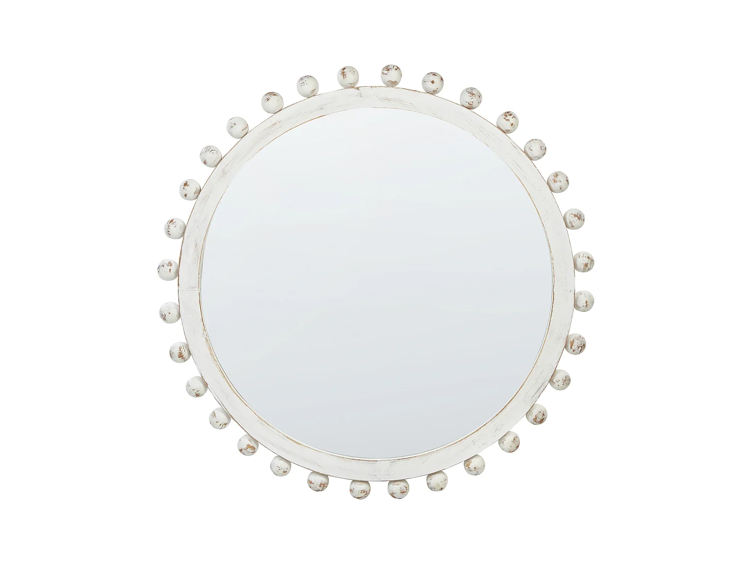 Miroir TAZILLY 71 cm 71 cm Bois de sapin Blanc cassé