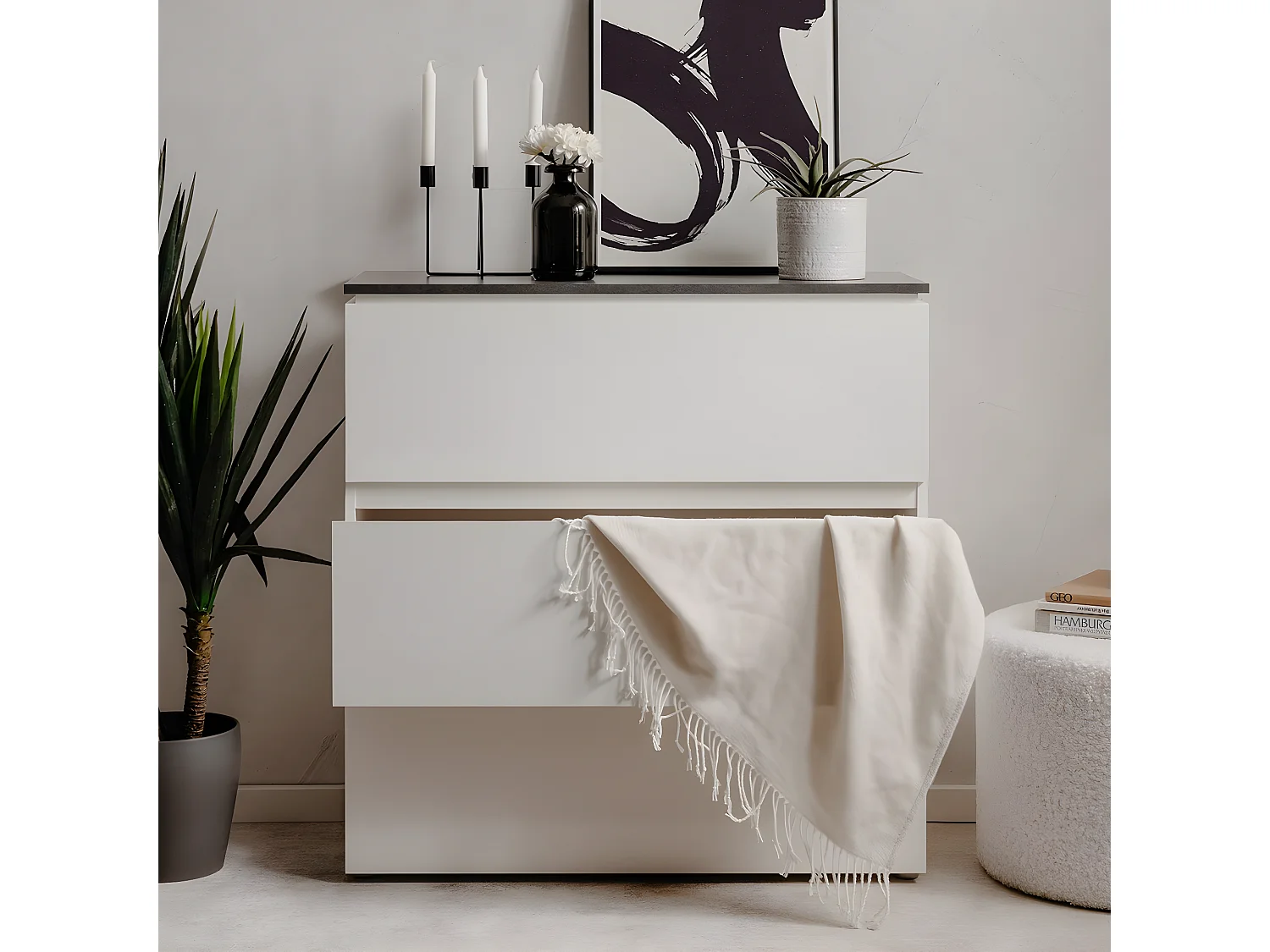 Commode 3 tiroirs L88,5 cm - BREST