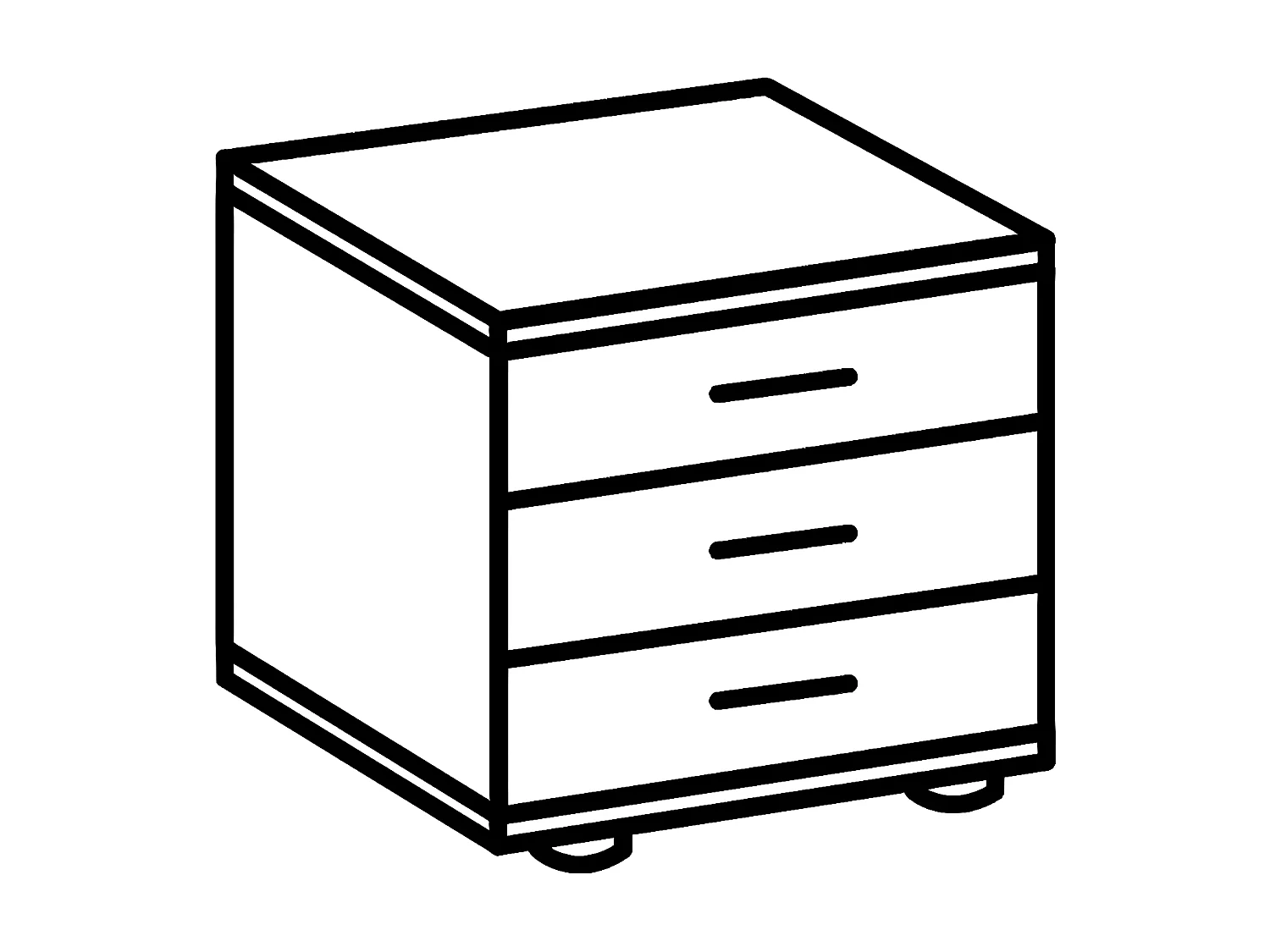 Ladenkast 3 laden eiken en grafietdecor - L46 cm