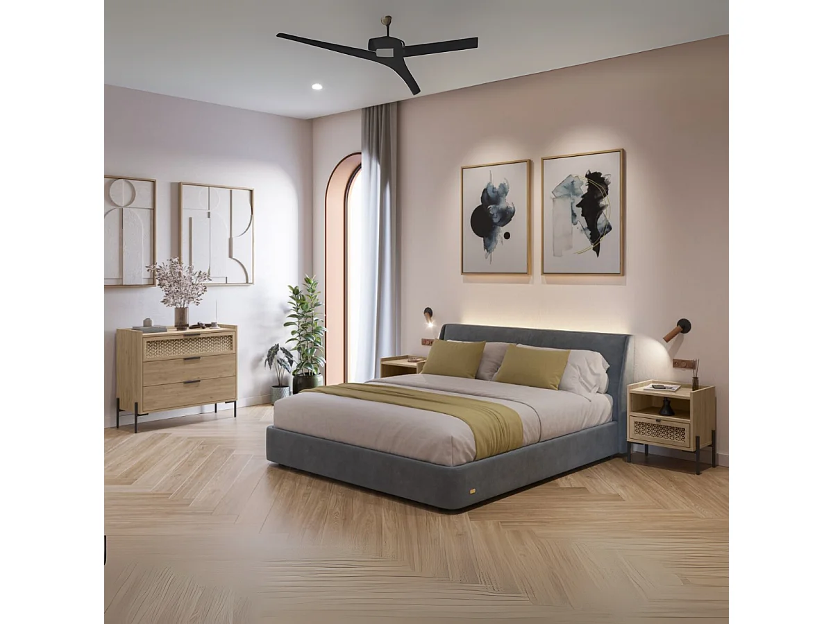 Commode 3 tiroirs et pieds en métal Inca - L90 cm