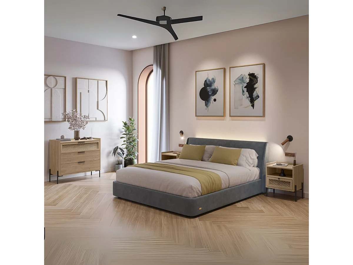 Commode 3 tiroirs et pieds en métal Inca - L90 cm