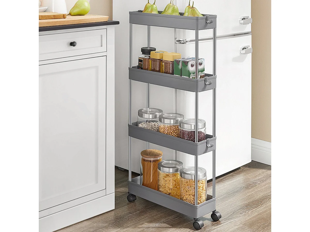 Desserte à roulettes à 4 étages - H88 cm