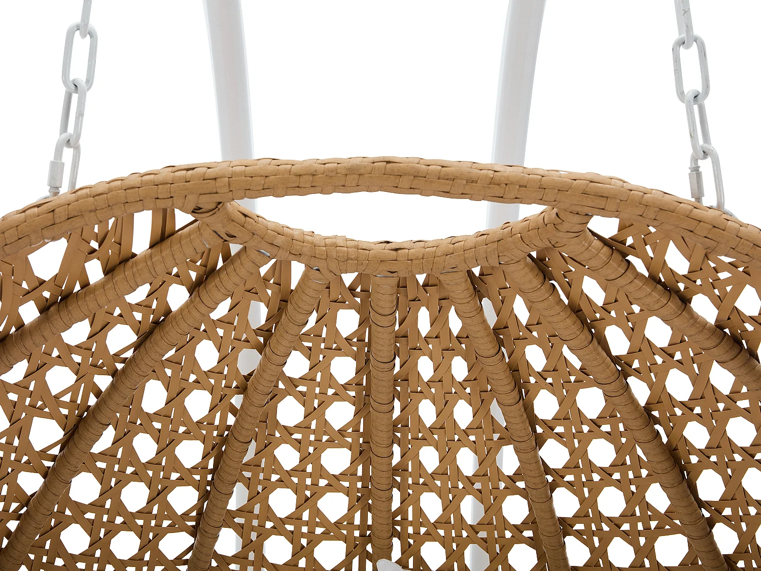 Sillón colgante de 2 plazas de ratán natural con cojines blancos - TILLO de MYLIA