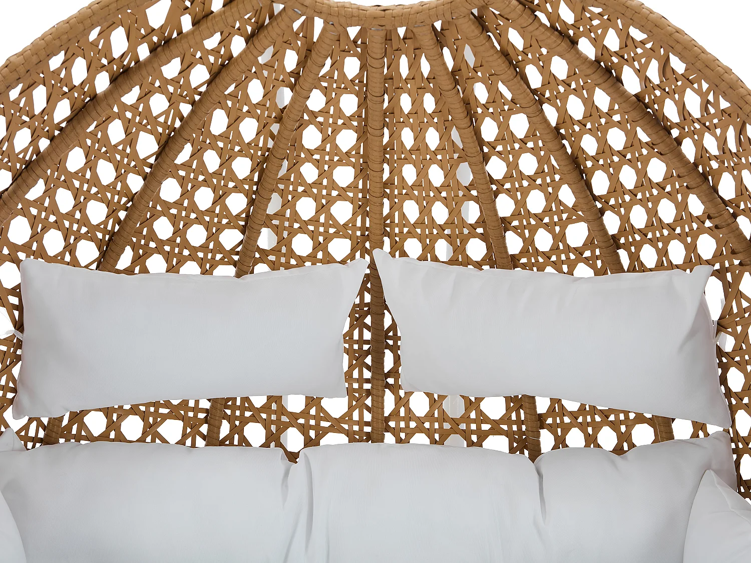 Sillón colgante de 2 plazas de ratán natural con cojines blancos - TILLO de MYLIA