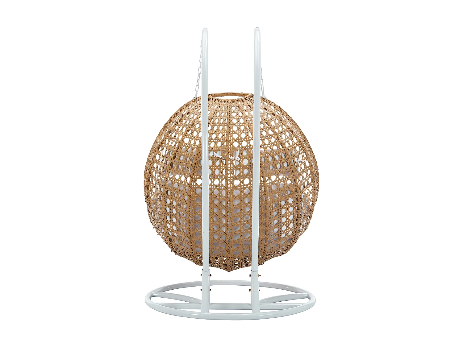 Sillón colgante de 2 plazas de ratán natural con cojines blancos - TILLO de MYLIA