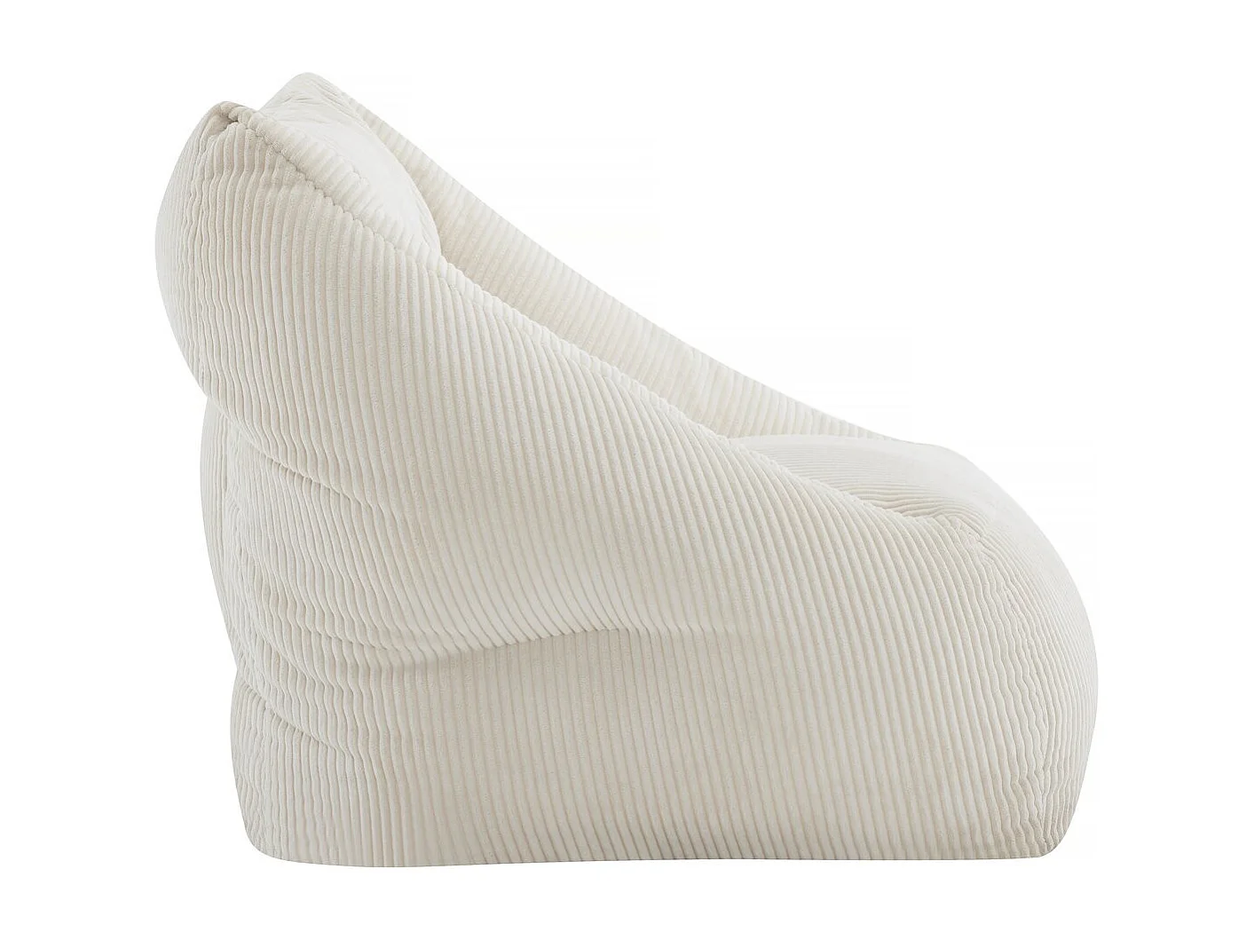 Pouf en velours côtelé "Medellin" - Beige - 85 x 85 x 72 cm