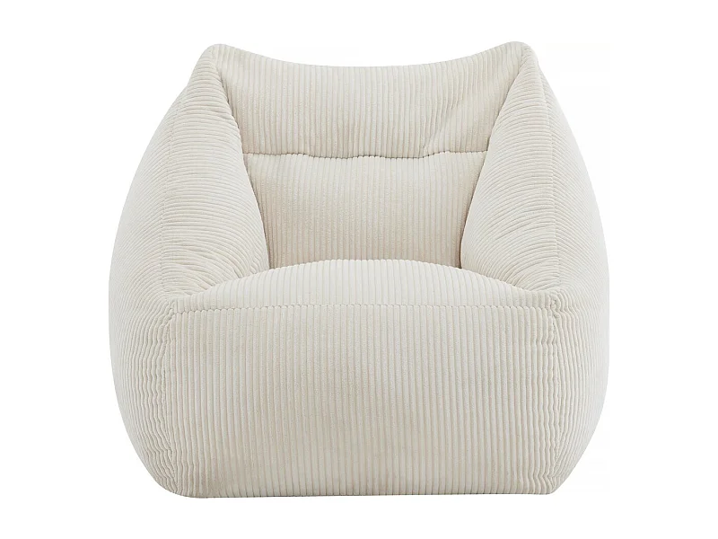 Pouf en velours côtelé "Medellin" - Beige - 85 x 85 x 72 cm