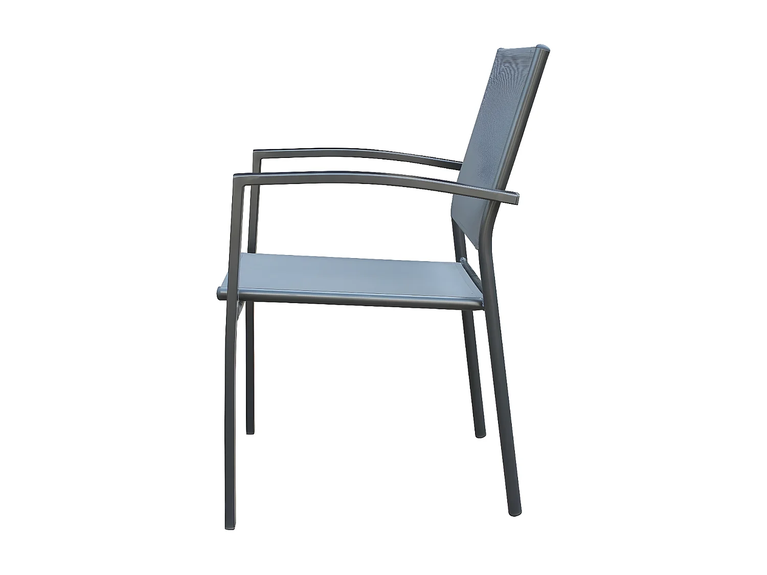 Lot de 6 chaises de jardin en aluminium "Lyraya" - Anthracite