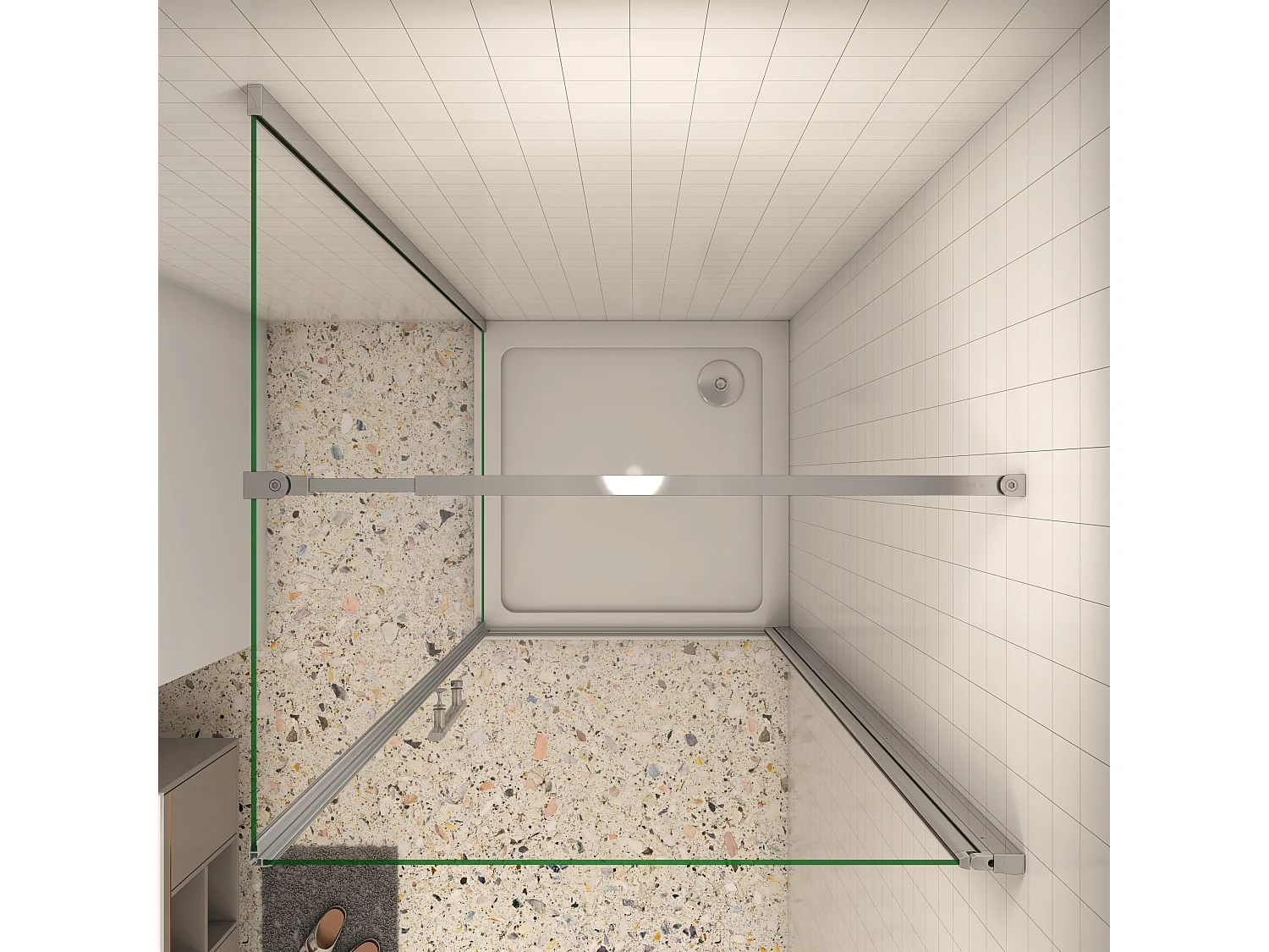 76x76x195cm Scharniertür Duschkabine