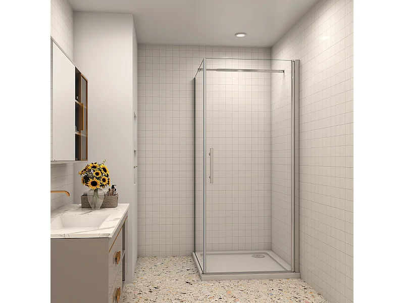 76x76x195cm Scharniertür Duschkabine