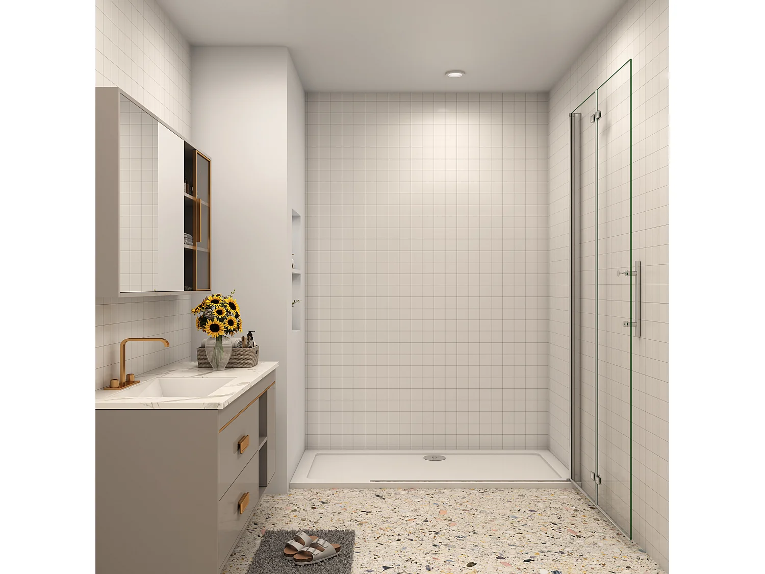 110x195cm Walk in Faltbar+drehbar Nano ESG Glas Duschwand Duschtür Duschabtrennung Dusche