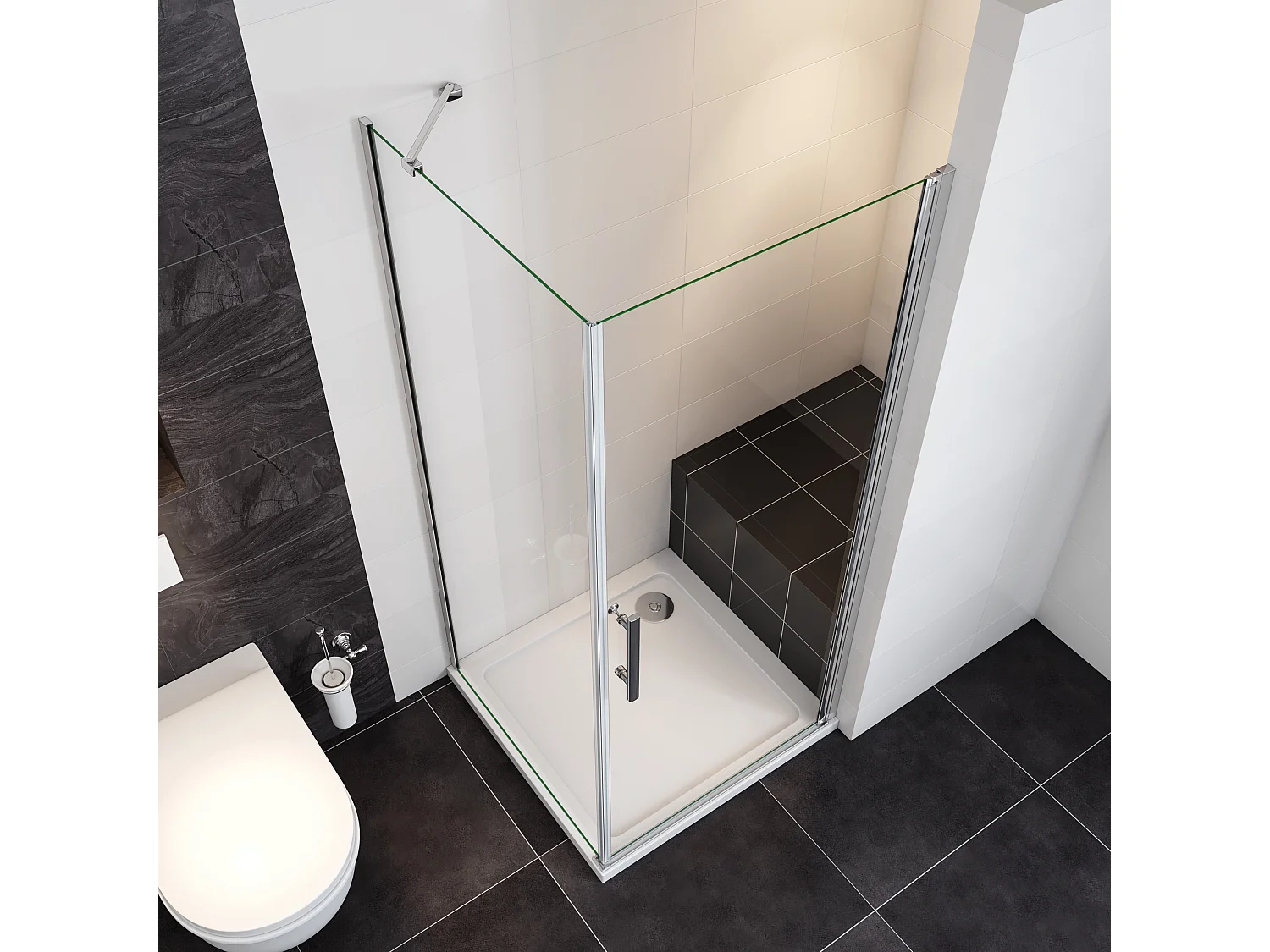 100x76x185cm 6mm Nano Glas Schwenktür Drehtür Duschkabine Duschwand Duschabtrennungen Dusche