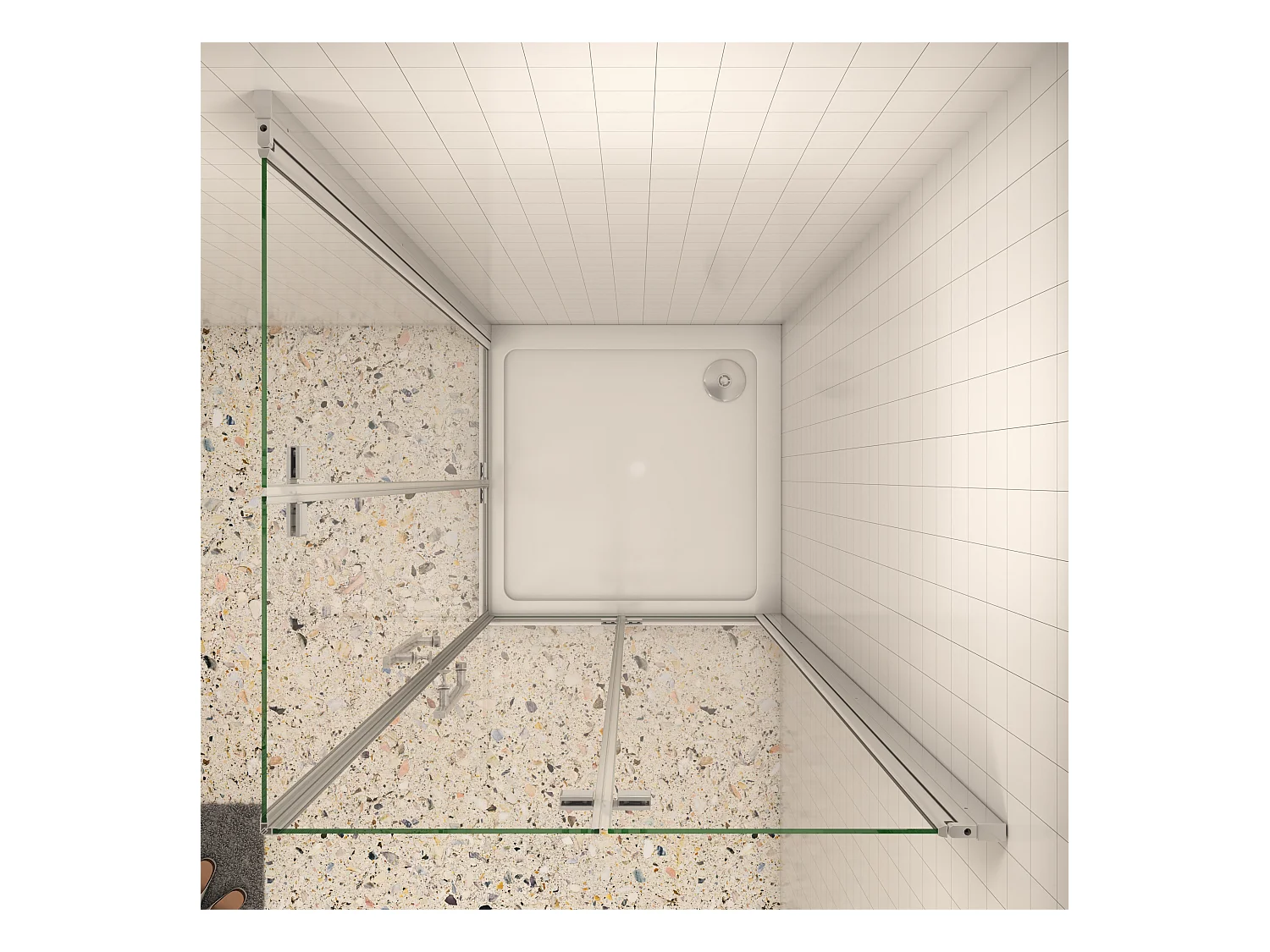 B:90xT:76x195cm Falttür Drehtür Eckeinstieg Duschabtrennung Duschkabine Dusche