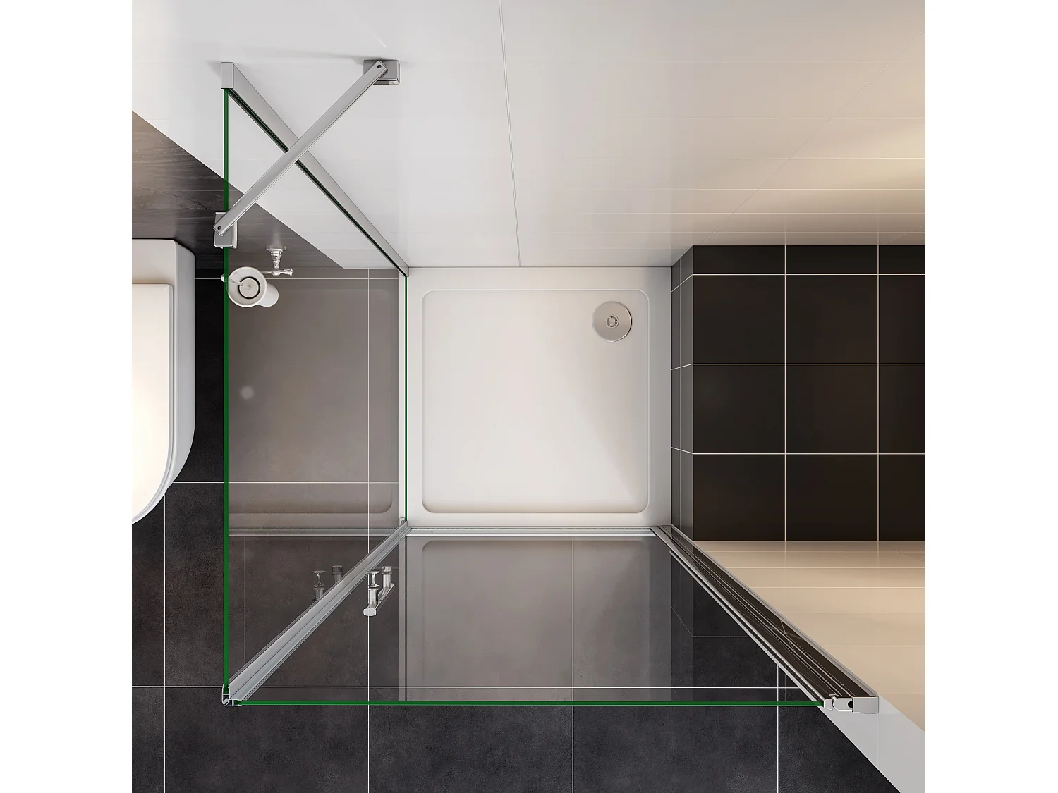 100x70x185cm 6mm Nano Glas Schwenktür Drehtür Duschkabine Duschwand Duschabtrennungen Dusche