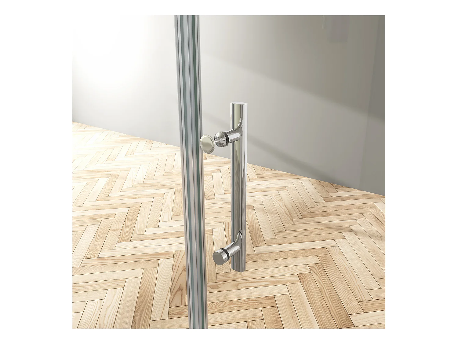 B:76xT:100x195cm Nischentür Drehtür Seitenwand Duschabtrennung Duschkabine  6mm NanoGlas