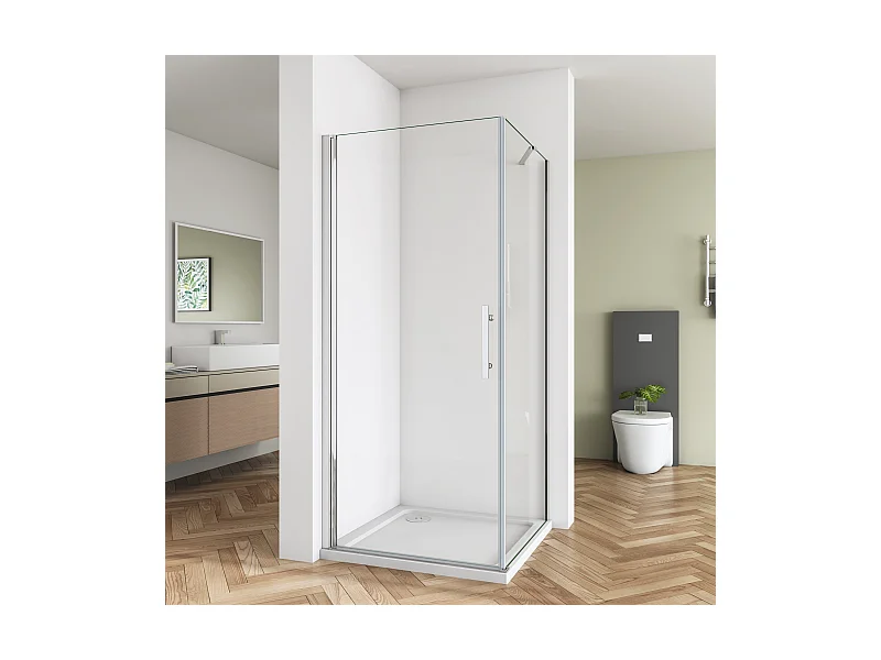 B:90xT:80x185cm Nischentür Drehtür Seitenwand Duschabtrennung Duschkabine  6mm NanoGlas