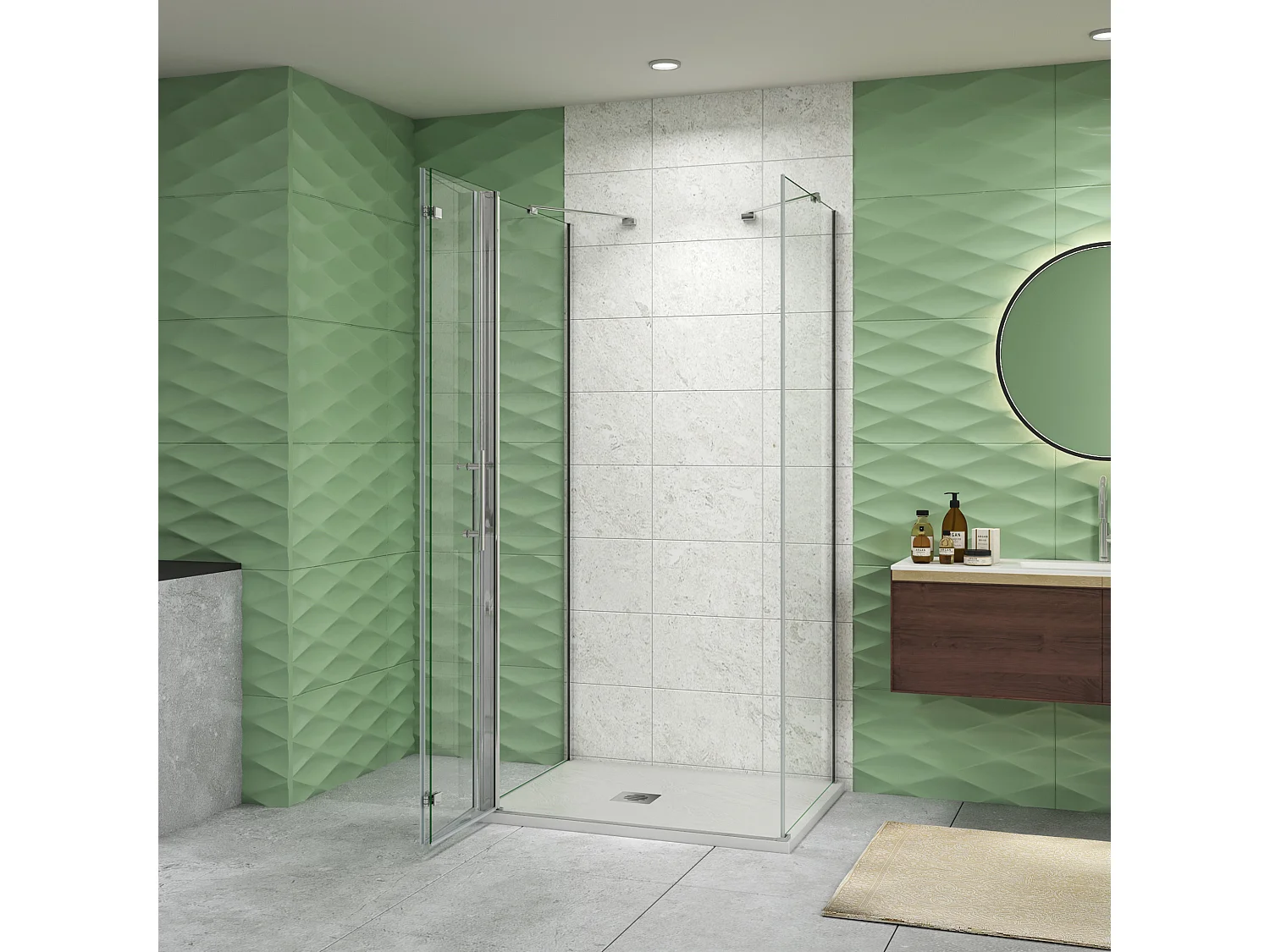 80x76x80cm Drehtür & Falttür(U-Form) Schwingtür Eckeinstieg Seitenwand Dusche Duschabtrennung Höhe195cm