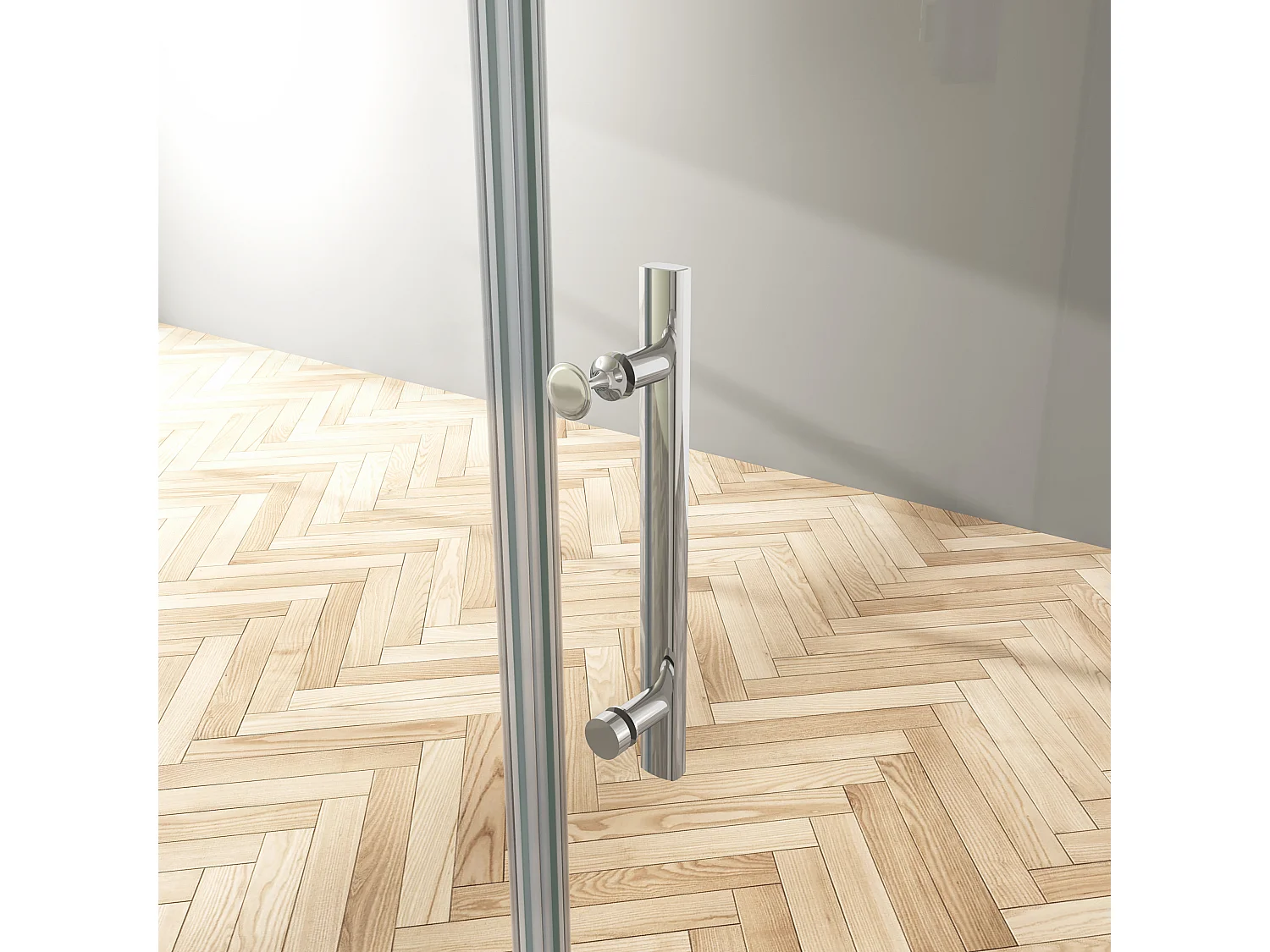 B:90xT:80x195cm Nischentür Drehtür Seitenwand Duschabtrennung Duschkabine  6mm NanoGlas