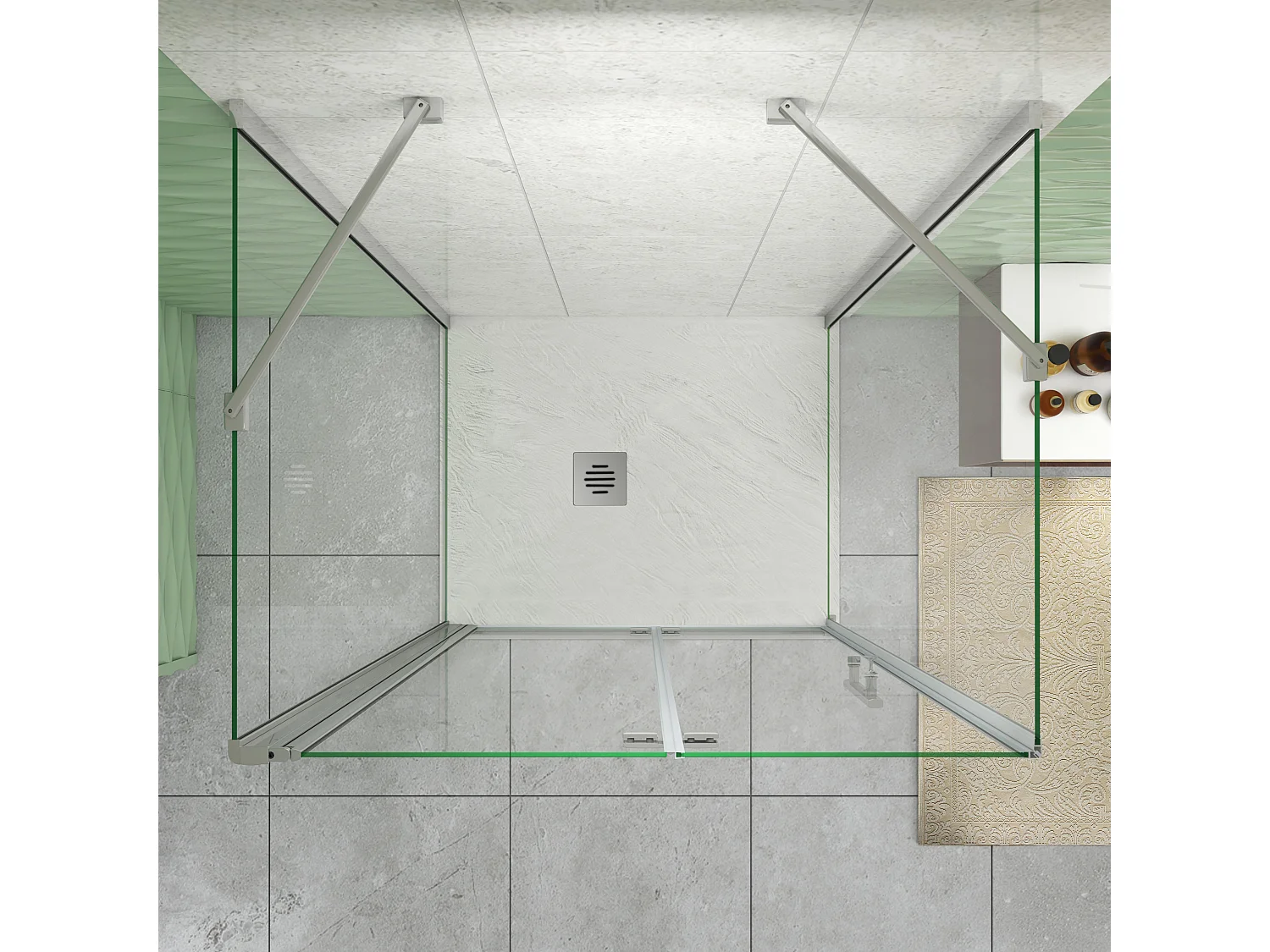 80x80x80cm Drehtür & Falttür(U-Form) Schwingtür Eckeinstieg Seitenwand Dusche Duschabtrennung Höhe195cm