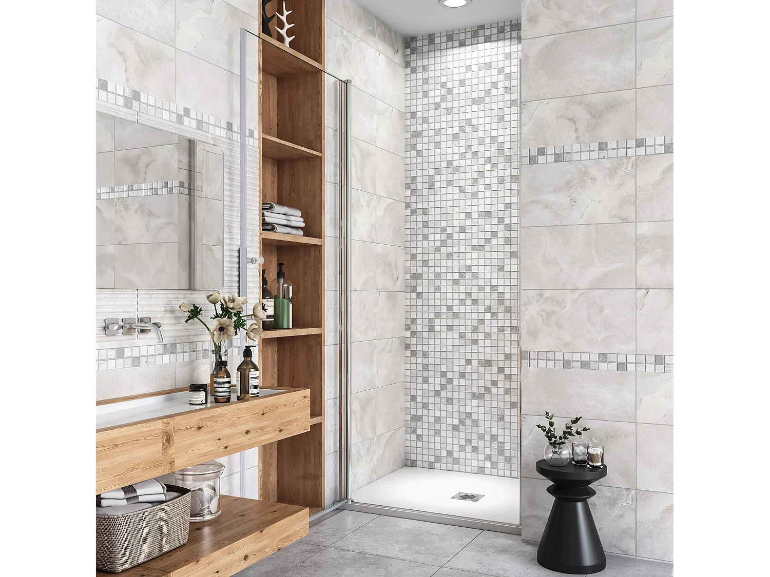 80x180cm Nischentür Drehtür  Nano Duschkabine Duschabtrennung Dusche Duschwand Türhöhe:180cm