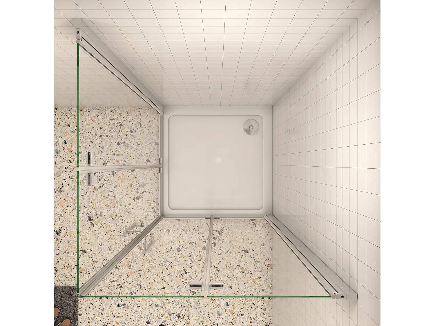 B:100xT:70x185cm Falttür Drehtür Eckeinstieg Duschabtrennung Duschkabine Dusche