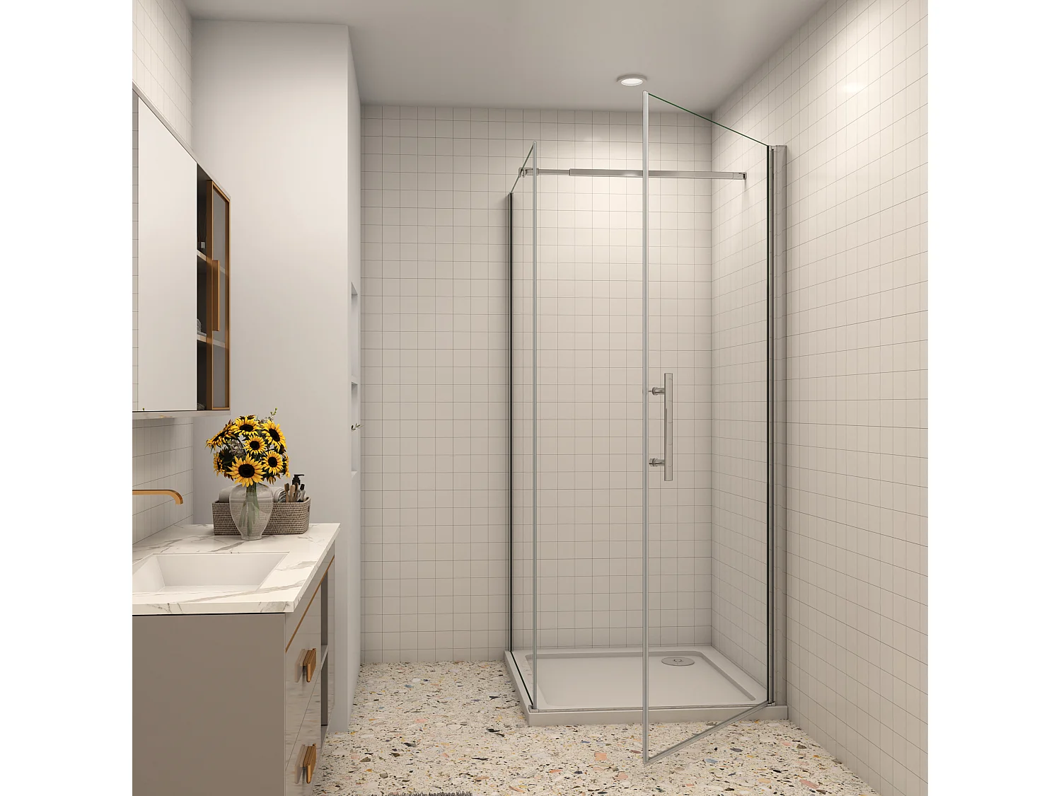 70x76x195cm Scharniertür Duschkabine