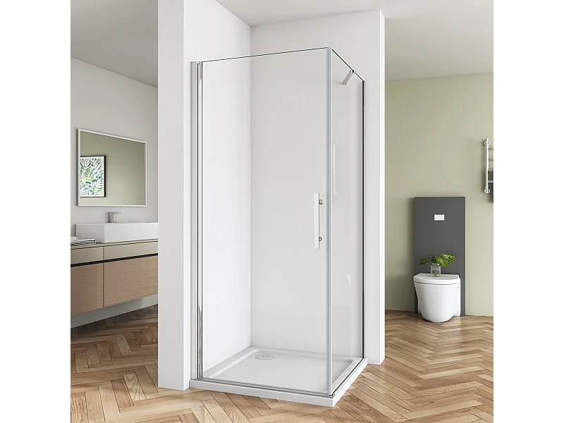 B:90xT:90x185cm Nischentür Drehtür Seitenwand Duschabtrennung Duschkabine  6mm NanoGlas