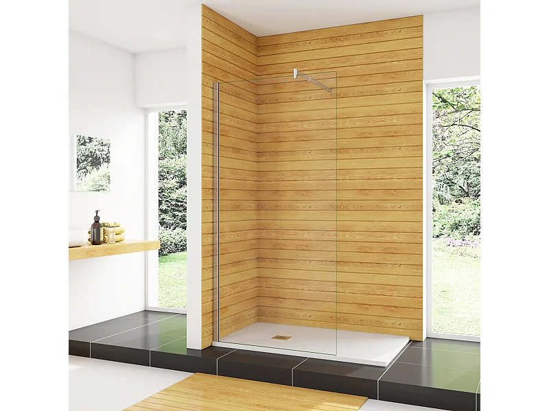 80x200cm+70-120cm Stabilisator 10mm Nano Sicherheitsglas Walk in Duschwand Duschabtrennung Höhe 200cm