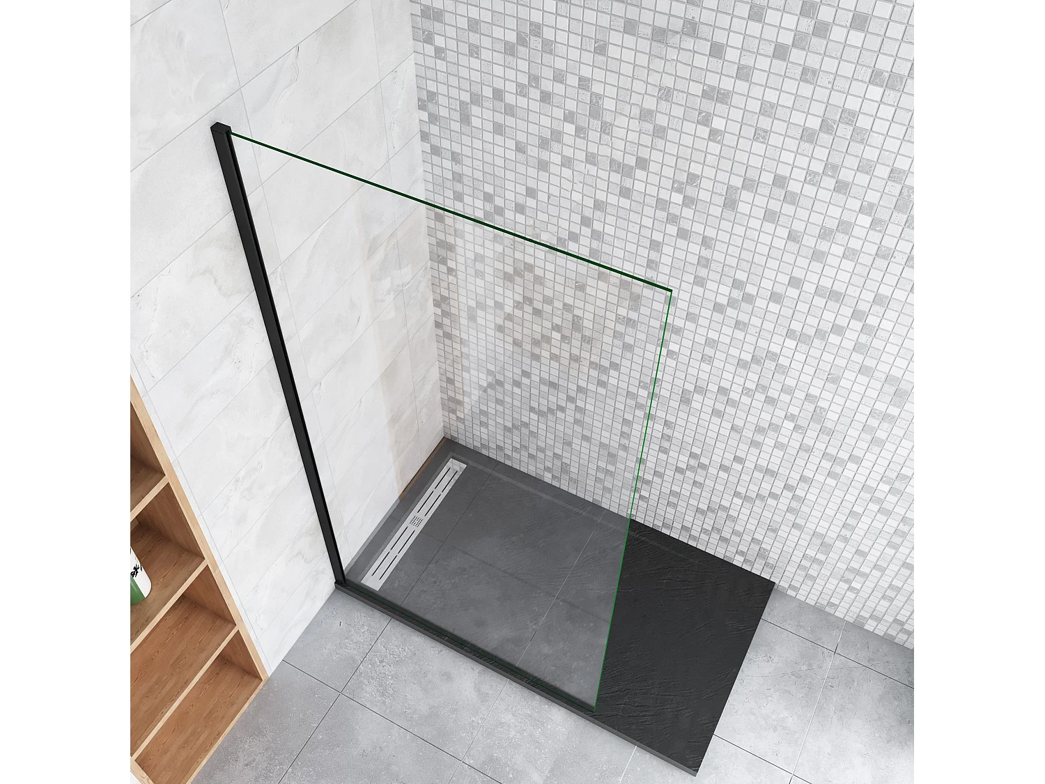 Duschabtrennung Duschwand Walk in ohne Querhaltstange 160 cm Gals