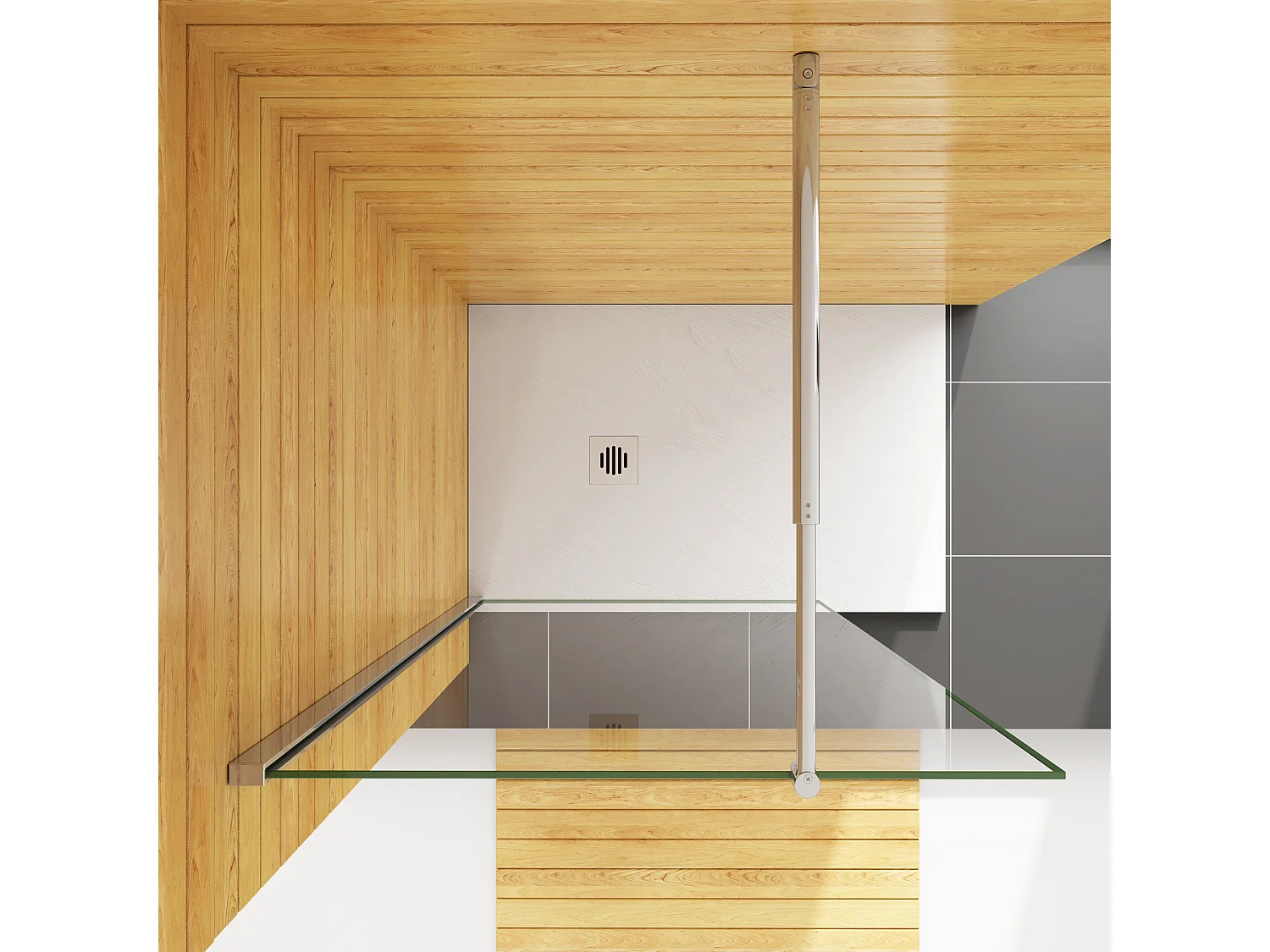 130x200cm+70-120cm Stabilisator 10mm Nano Sicherheitsglas Walk in Duschwand Duschabtrennung Höhe 200cm