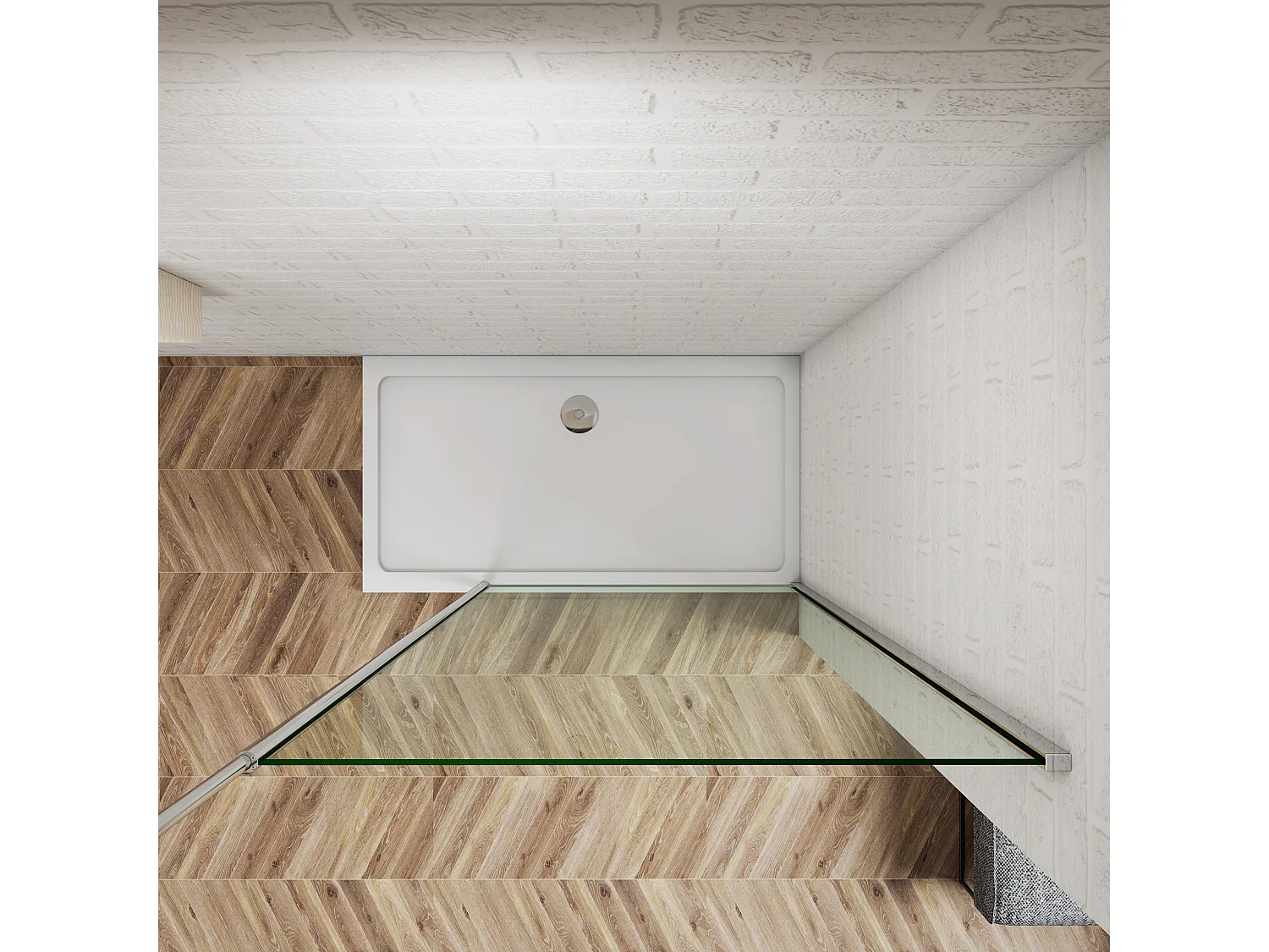 140x200cm+2030-3200mm Stabilisator 8mm ESG Sicherheitsglas Walk in Dusche Duschwand Nano Glas Duschabtrennung Höhe 200cm