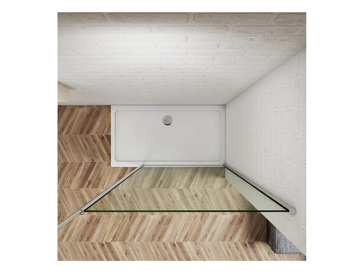 160x200cm+2030-3200mm Stabilisator 8mm ESG Sicherheitsglas Walk in Dusche Duschwand Nano Glas Duschabtrennung Höhe 200cm