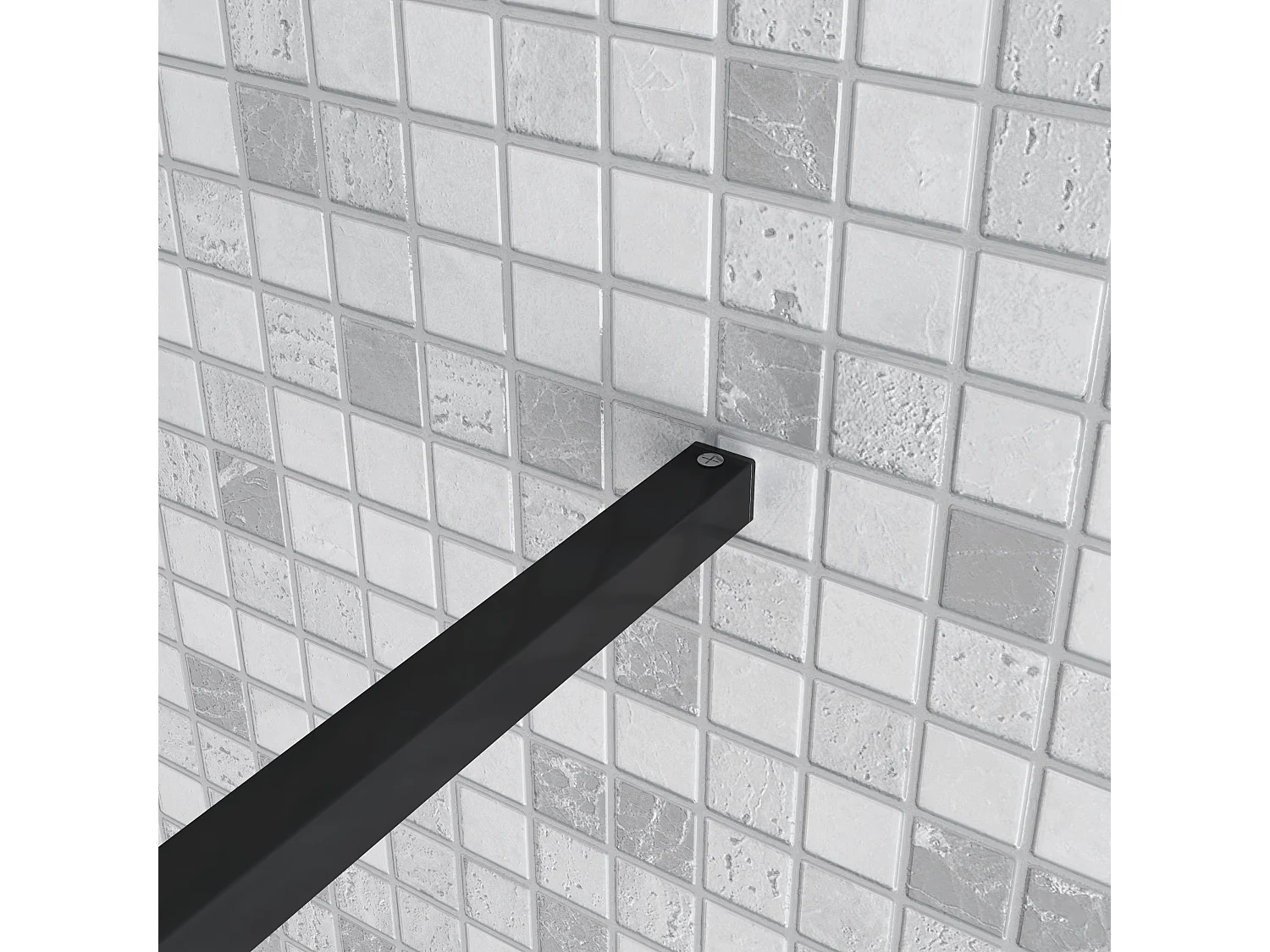 100x200cm Schwarzrahmen Walk in Duschkabine Duschwand +F Form 90cm Stabilisator 10mm NANO ESG-Glas Duschabtrennung Duschtrennwand