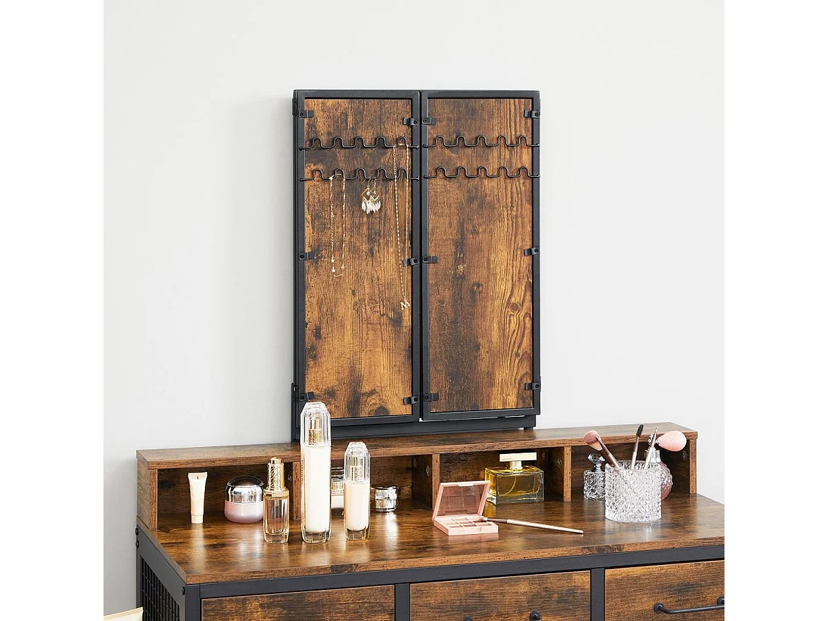 Coiffeuse avec Miroir, Rangements et Tabouret - L90 cm