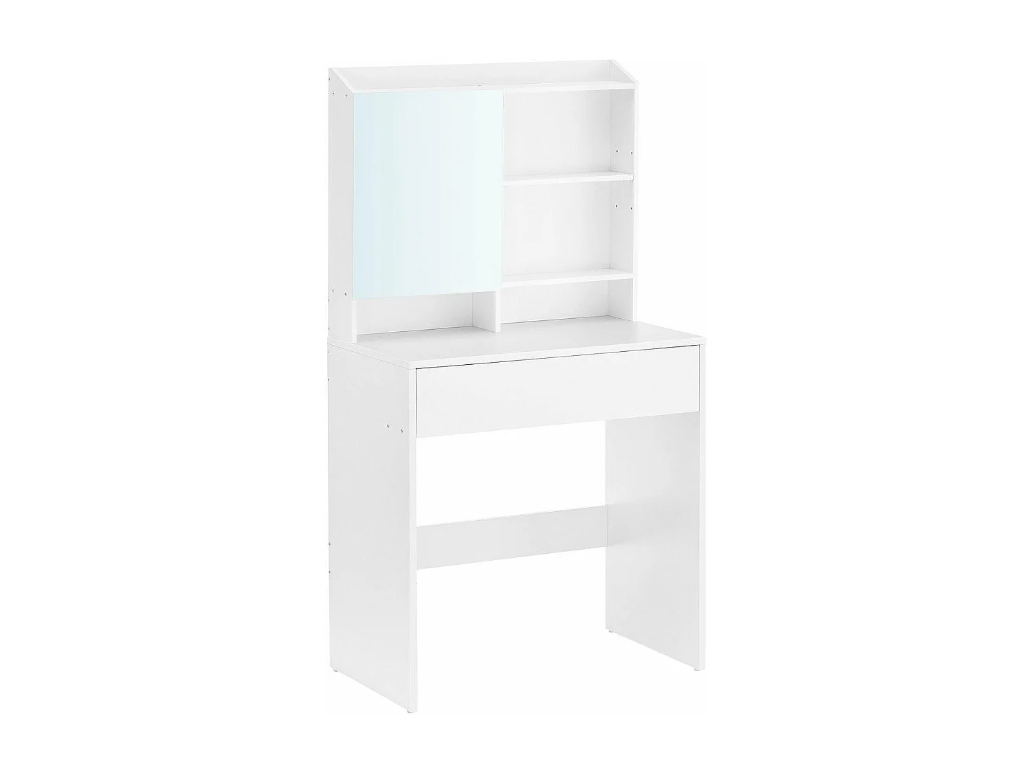 Coiffeuse 1 tiroir et 3 étagères avec miroir - H136 cm