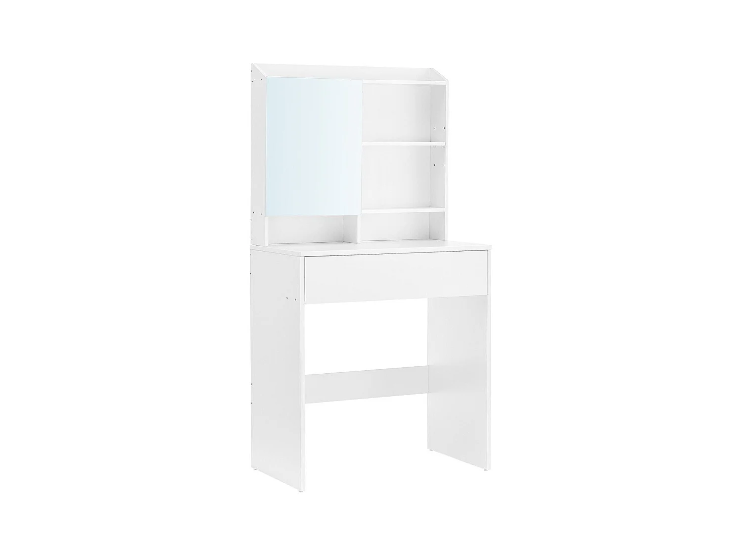 Kaptafel met 1 lade en 3 planken met spiegel - H136 cm