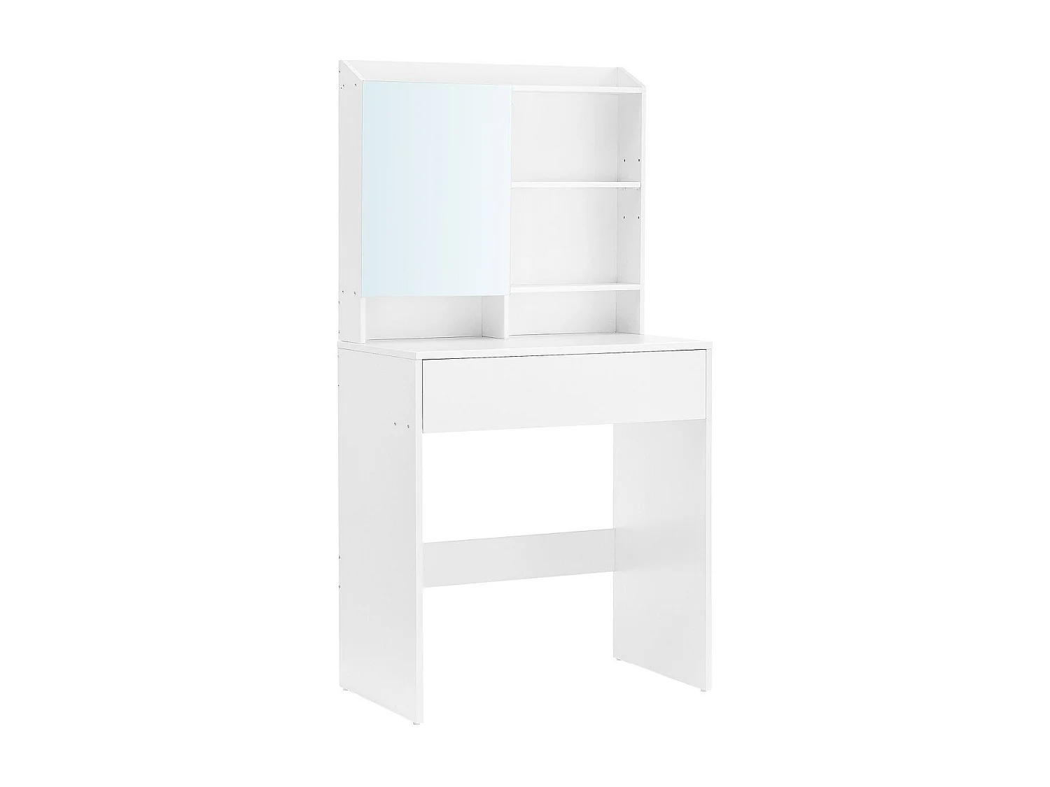 Coiffeuse 1 tiroir et 3 étagères avec miroir - H136 cm