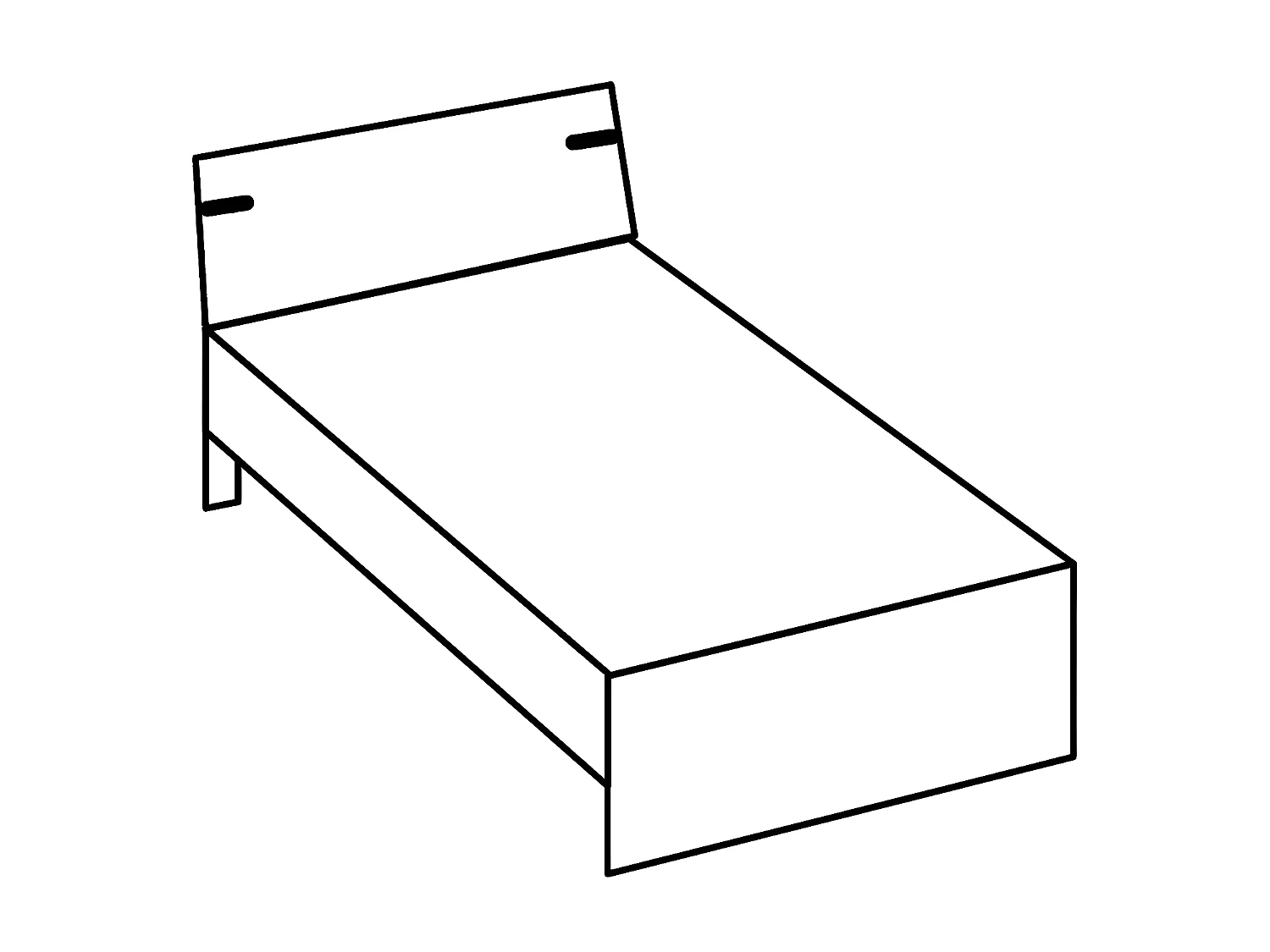 Lit 90x200 avec lot de 2 tiroirs - L96 cm