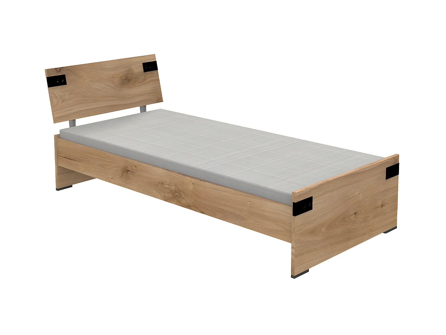 Lit 90x200 avec lot de 2 tiroirs - L96 cm
