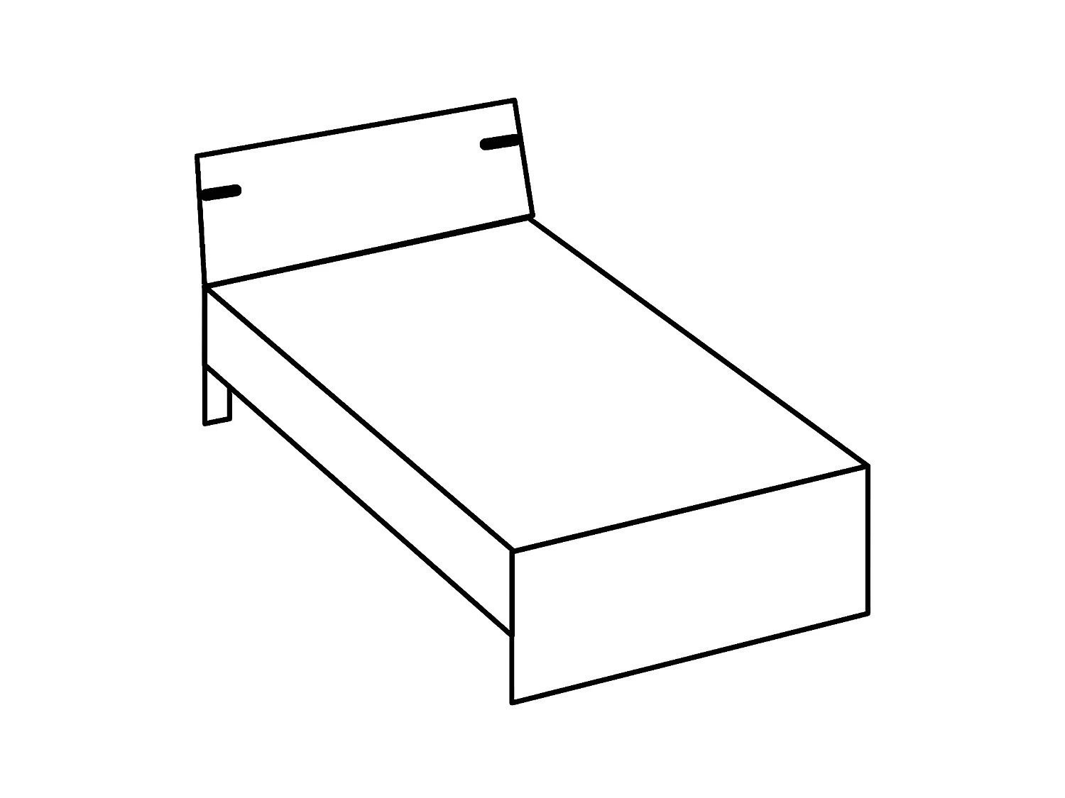 Lit 90x200 avec lot de 2 tiroirs - L96 cm