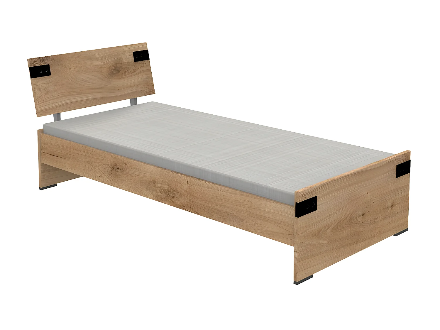 Lit 90x200 avec lot de 2 tiroirs - L96 cm