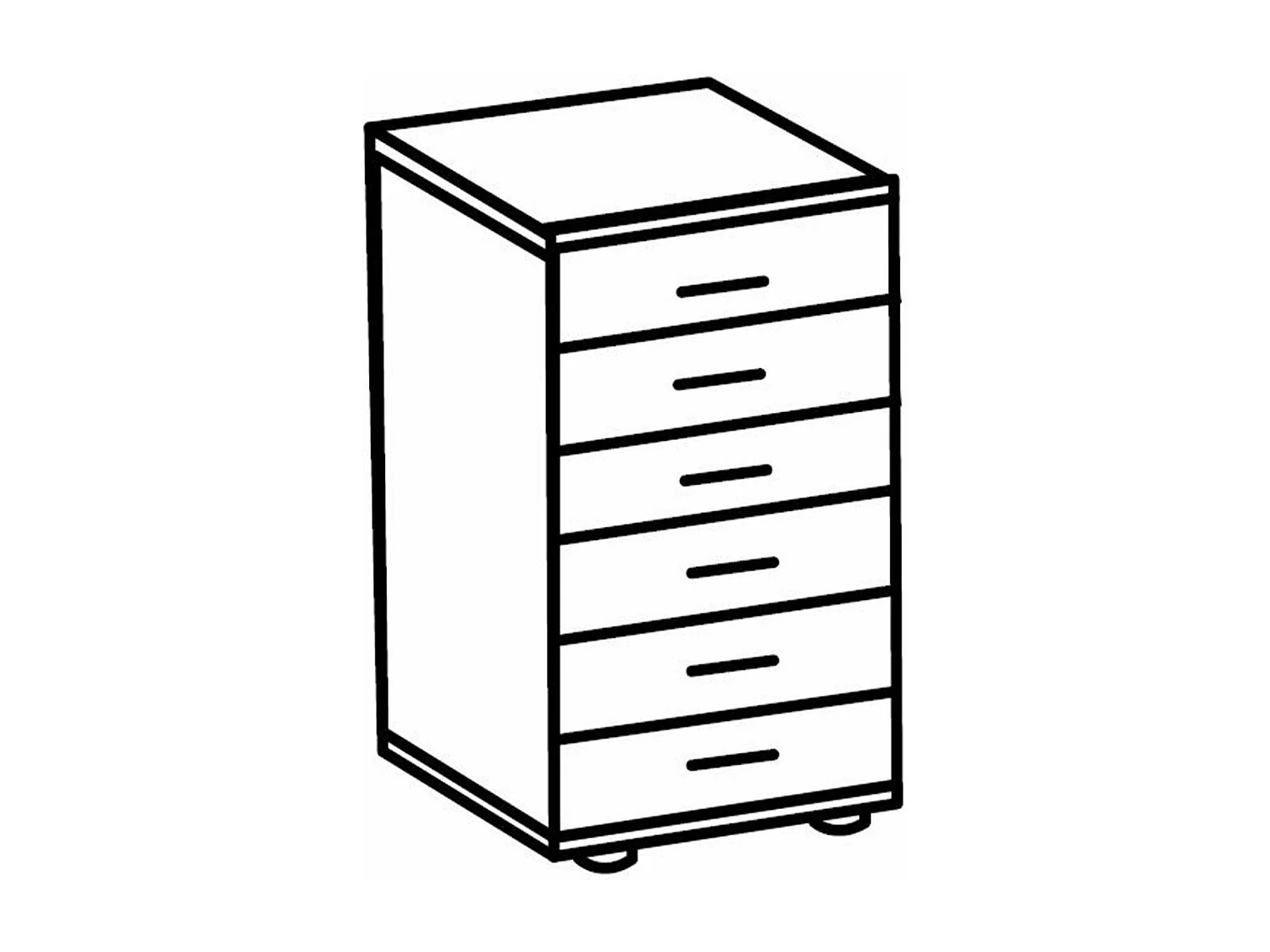 Ladenkast 6 laden eiken en grafietdecor - L46 cm