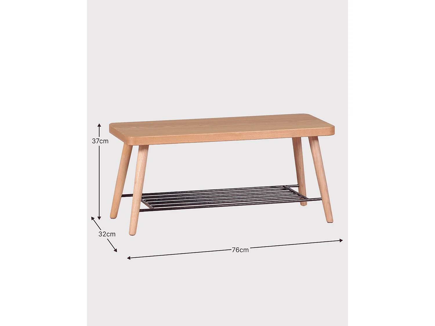 Banc rustique en hêtre naturel - Bristol - Hêtre naturel