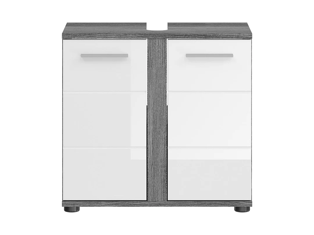 Blake ensemble de meubles de salle de bains B8 blanc brillant, gris.